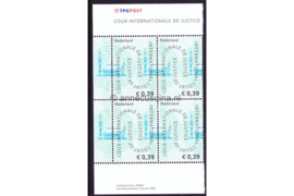 Nederland NVPH D59 Postfris MET VELRAND BOVEN EN ONDER (39 eurocent) (Blokje van vier) COUR INTERNATIONALE DE JUSTICE 2004