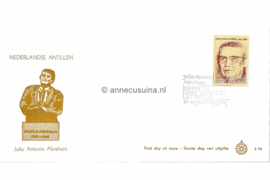 Nederlandse Antillen (Windroos) NVPH E96 (E96Wc/Uitgave Windroos logo naast E96) Onbeschreven 1e Dag-enveloppe Staatsman Julio Antonio Abraham 1976