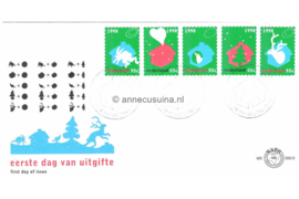 Nederland NVPH E395 Onbeschreven 1e Dag-enveloppe Decemberzegels op 4 enveloppen 1998