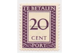 NVPH P42 Gestempeld (20 cent) Cijfer en waarde in rechthoek 1950