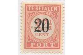Nederlands-Indië NVPH P40 Postfris Opdruk in zwart op portzegel P34 van de uitgifte 1913-1940