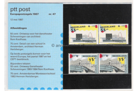 Nederland NVPH M47 (PZM47) Postfris Postzegelmapje Europa, moderne architectuur 1987