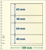 Hagelnieuw & Afgeprijsd! Lindner T-Blanco blad met 4 stroken (Lindner 802410P) (per 10 stuks)