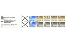 Nederland NVPH PB 21a Postfris Postzegelboekje 4 x 5ct + 2 x 10ct + 4 x 40ct cijfer Crouwel 1976
