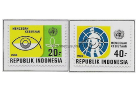 Indonesië Zonnebloem 846-847 Postfris De campagne ter voorkoming van blindheid 1976