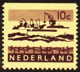 Nederland NVPH 794bG Gestempeld Bovenzijde ongetand; Fosforescerend papier (10 cent) Landschapzegels 1972