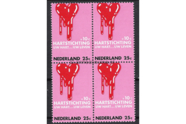 Nederland NVPH 976 Postfris (25 + 10 cent) (Blokje van vier) Hartstichting 1970