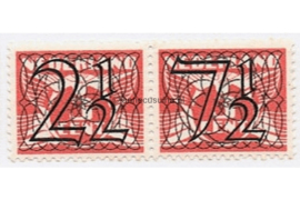 Nederland NVPH 356b (2 1/2 + 7 1/2 cent) Gestempeld Guilloche (traliezegels) in zwart op rood op 3 cent type vliegende duif 1926, 1940