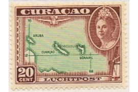 Curaçao NVPH LP28 Ongebruikt (20 cent) Koningin Wilhelmina met verschillende voorstellingen 1942