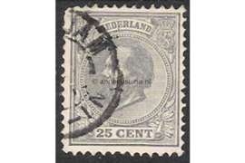 Nederland NVPH 26 (26La Kamtanding 12 1/2 gr.g./grijslila) Gestempeld FOTOLEVERING (25 cent) Koning Willem III 1888-1891