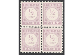 NVPH P17 Postfris (1/2 cent) (Blokje van vier) Cijfer en waarde in lila. Uitsluitend type I 1913-1931