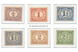 Nederland NVPH 50-55 Gestempeld Cijfer Vurtheim 1899-1913