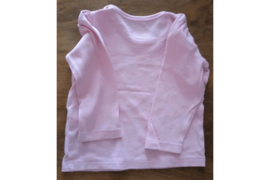 T-shirt lange mouw roze met kleine opdruk