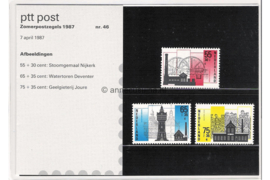 Nederland NVPH M46 (PZM46) Postfris Postzegelmapje Zomerzegels, industrieel erfgoed 1987