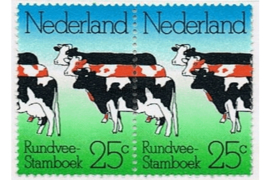 Nederland NVPH 1052 Postfris Paar Rundvee-Stamboek Gelegenheidszegels 1974
