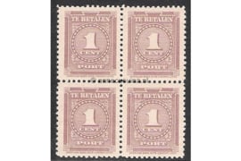 NVPH P33 Postfris (1 cent) (Blokje van vier) Cijfer 1945