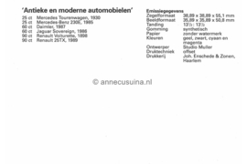 Republiek Suriname Zonnebloem Presentatiemapje PTT nr 51 en 51A Postfris Postzegelmapje Antieke en moderne auto's 1989