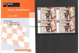 Nederland NVPH M154 (PZM154) Postfris Postzegelmapje 200 jaar zelfstandig Noord-Brabant 1996