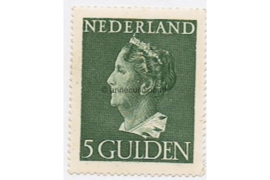 Nederland NVPH 348 Gestempeld (5 Gulden) Koningin Wilhelmina (Konijnenburg) 1940-1947
