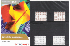 Nederland NVPH M317 (PZM317) Postfris Postzegelmapje Zakelijke postzegels 2005