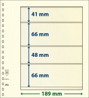 Hagelnieuw & Afgeprijsd! Lindner T-Blanco blad met 4 stroken (Lindner 802411P) (per 10 stuks)