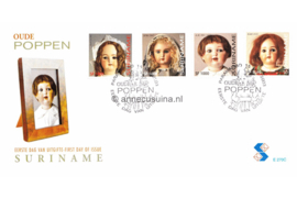 Republiek Suriname Zonnebloem E270 A, B en C Onbeschreven 1e Dag-enveloppe Oude poppen op 3 enveloppen 2003