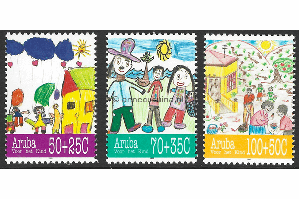 Aruba NVPH 168-170 Postfris Kinderzegels, kindertekeningen 1995