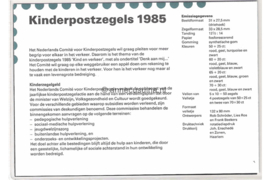 Nederland NVPH M33 (PZM33) Postfris Postzegelmapje Kinderzegels, kind en verkeer 1985