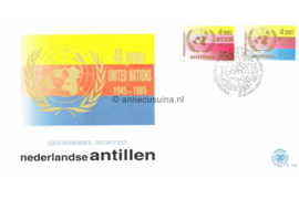 Nederlandse Antillen (Postdienst) NVPH E176 (E176PO) Onbeschreven 1e Dag-enveloppe 40 jaar Verenigde Naties 1985