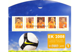 Nederland NVPH 2562-E-1 Postfris (in mapje (1)) Velletjes met vijf zegels (Persoonlijke Postzegels) Velletje EK Voetbal 2008; Ibrahim Affelay, Ryan Babel, Klaas-Jan Huntelaar, Demy de Zeeuw, Andre Ooijer 2008