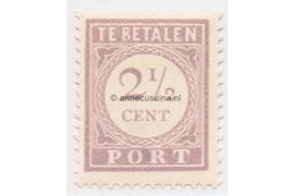 NVPH P20 Postfris (2 1/2 cent) Cijfer en waarde in lila. Uitsluitend Type I 1913-1931