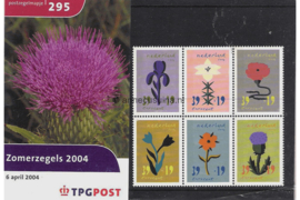 Nederland NVPH M295 (PZM295) Postfris Postzegelmapje Zomerzegels, Bloem en Kunst 2004