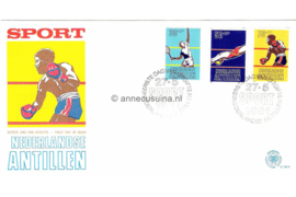 Nederlandse Antillen (Postdienst) NVPH E140a (E140APO) Onbeschreven 1e Dag-enveloppe Sport 1981