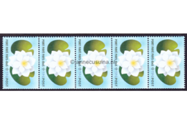 Nederland NVPH BZ16 (Strook van 5) Postfris Waterlelie met TPG Post logo 2004