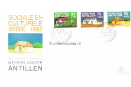 Nederlandse Antillen (Postdienst) NVPH E153(E153PO) Onbeschreven 1e Dag-enveloppe Cultuur, traditionele huizen 1982