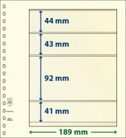 Hagelnieuw & Afgeprijsd! Lindner T-Blanco blad met 4 stroken (Lindner 802415P) (per 10 stuks)