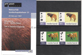 Nederland NVPH M165 (PZM165) Postfris Postzegelmapje Natuur en Milieu 1997