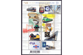Nederland NVPH V3219-3228 Postfris Velletje 175 jaar Spoorwegen in Nederland; Vel 10 x 1 2014