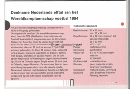 Nederland NVPH M124 (PZM124) Postfris Postzegelmapje Wereldkampioenschap voetbal 1994