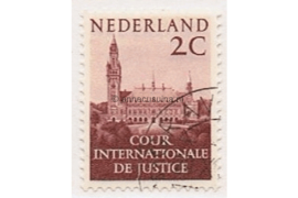 SPECIALITEIT! Nederland NVPH D27b (VIOLINO PAPIER) Gestempeld (2 cent) COUR INTERNATIONALE DE JUSTICE 1951-1953 Vredespaleis te 's-Gravenhage