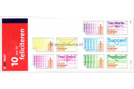 Nederland NVPH PB71 Postfris Postzegelboekje Tien om te feliciteren 1998-2008