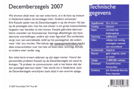 Nederland NVPH M367 (PZM367) Postfris Postzegelmapje Decemberzegels 2007