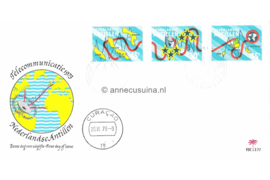 Nederlandse Antillen (Palmboom) NVPH E77 (E77P) Onbeschreven Telecommunicatie, nieuwe zeekabel 1973