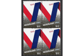 Nederland NVPH 970 Gestempeld (12 cent) (Blokje van vier) 25 jaar bevrijd 1970