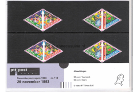 Nederland NVPH M116 (PZM116) Postfris Postzegelmapje Decemberzegels 1993