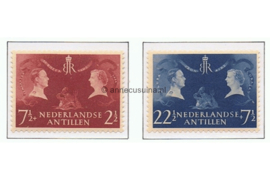 Nederlandse Antillen NVPH 253-254 Postfris Koninklijk bezoek 1955