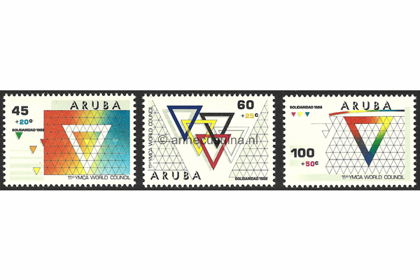Aruba NVPH 46-48 Postfris 11e YMCA wereldcongres 1988
