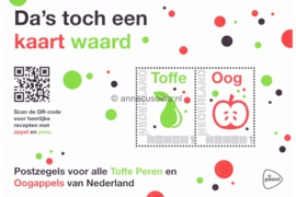 Nederland NVPH ToffePerenOogappels Postfris Geschenk velletjes (Persoonlijke Postzegels) Velletje Da's toch een kaart waard Toffe Peren & Oogappels 2015