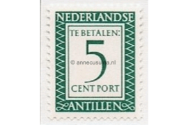 Nederlandse Antillen NVPH P46 Postfris (5 cent) Cijfer en waarde in rechthoek. Inschrift Nederlandse Antillen. 1952-1959