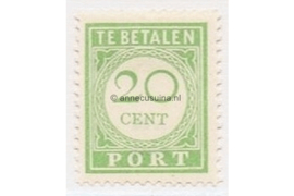 Curaçao NVPH P26 Postfris (20 cent) Cijfer en waarde in groen 1915
